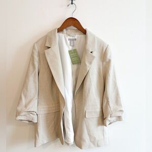 H&M Gathered-Sleeve Blazer Women's Size XL NWT